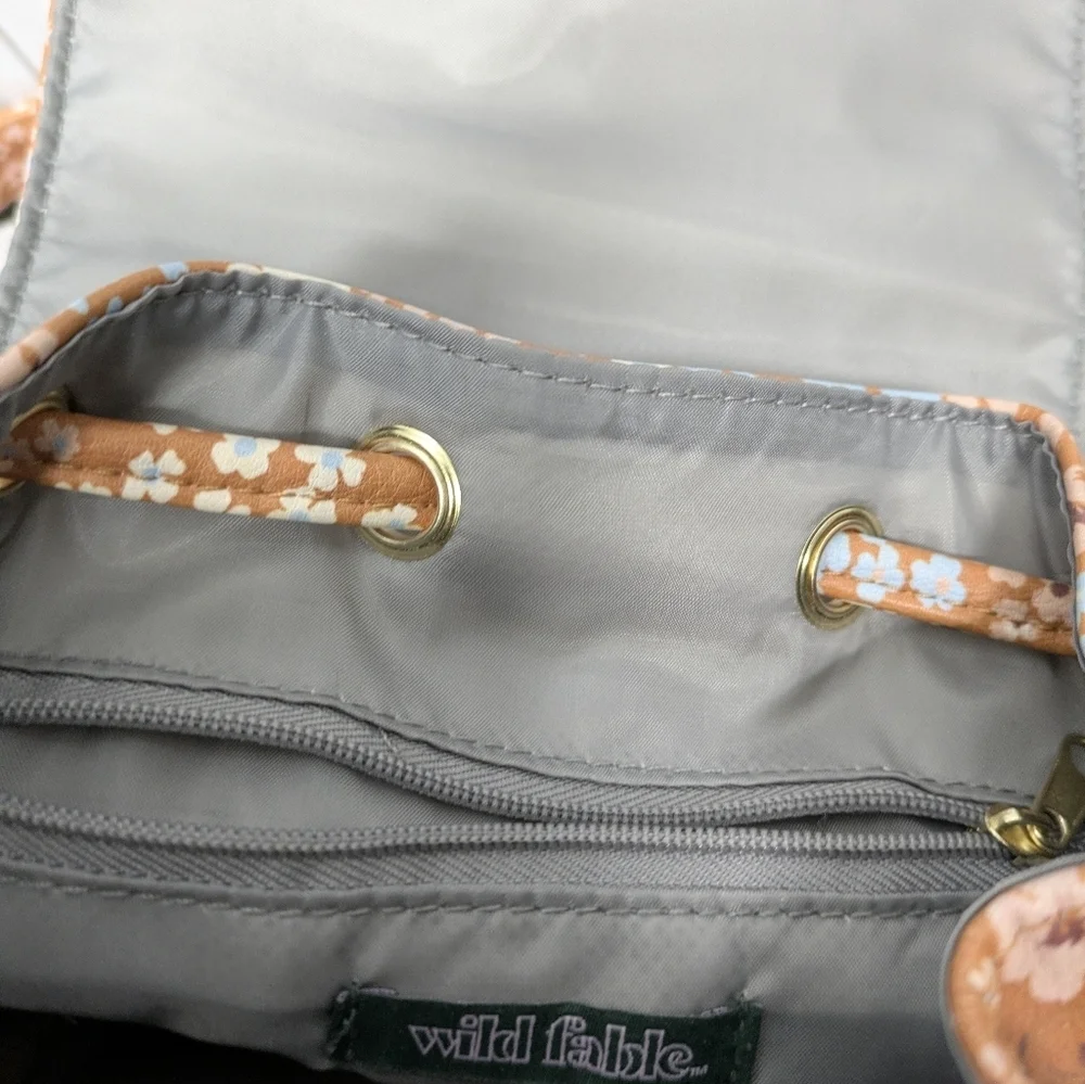 Wild Fable Floral Backpack in Brown and Blue